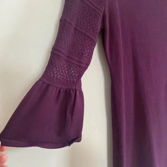Calvin Klein Bell Sleeve Purple Sweater Dress - Picture 5 of 12